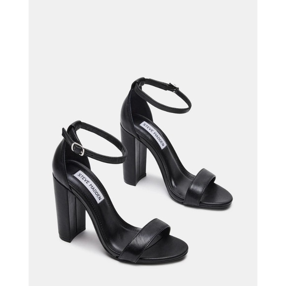 Steve Madden Shoes - Steve Madden Carrson Black Leather Heels